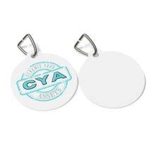 Load image into Gallery viewer, CYA Ceramic Your Assets (cyan) Pet Tag
