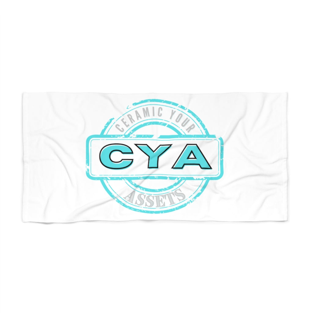 CYA Ceramic Your Assets (cyan) Logo Beach Towel