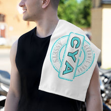 Load image into Gallery viewer, CYA Ceramic Your Assets (cyan) Logo Rally Towel, 11x18
