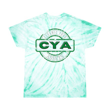 Load image into Gallery viewer, CYA Ceramic Your Assets (dark green) Logo Tie-Dye Tee, Cyclone

