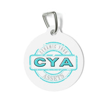 Load image into Gallery viewer, CYA Ceramic Your Assets (cyan) Pet Tag
