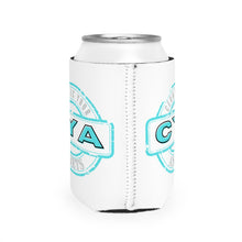 Load image into Gallery viewer, CYA Ceramic Your Assets (cyan) Logo Can Cooler Sleeve
