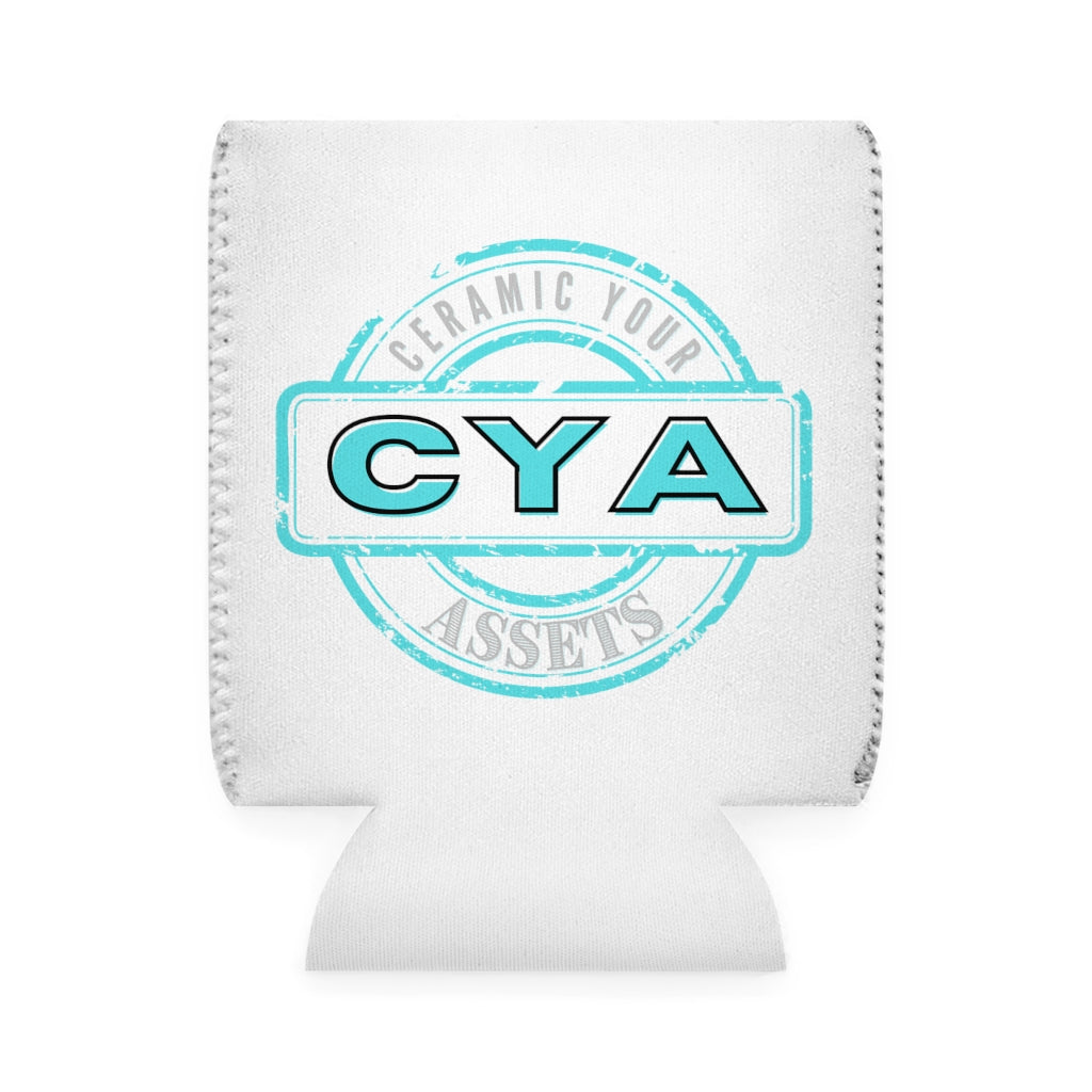 CYA Ceramic Your Assets (cyan) Logo Can Cooler Sleeve