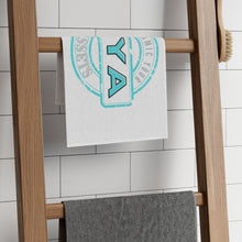 Load image into Gallery viewer, CYA Ceramic Your Assets (cyan) Logo Rally Towel, 11x18
