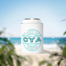 Load image into Gallery viewer, CYA Ceramic Your Assets (cyan) Logo Can Cooler Sleeve
