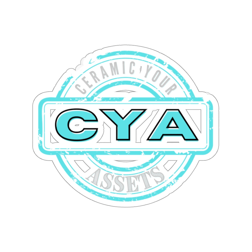 CYA Ceramic Your Assets (cyan) Logo Kiss-Cut Stickers