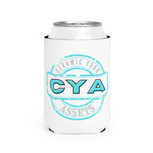 Load image into Gallery viewer, CYA Ceramic Your Assets (cyan) Ceramic Label Can Cooler Sleeve

