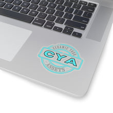Load image into Gallery viewer, CYA Ceramic Your Assets (cyan) Logo Kiss-Cut Stickers
